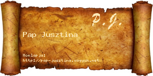 Pap Jusztina névjegykártya